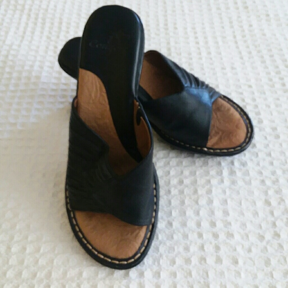 I Love Comfort Black Leather Sandals